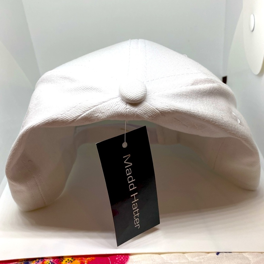 Madd Hatter White with Silver Sequins Queen Ball Cap NWT - Picture 4 of 8